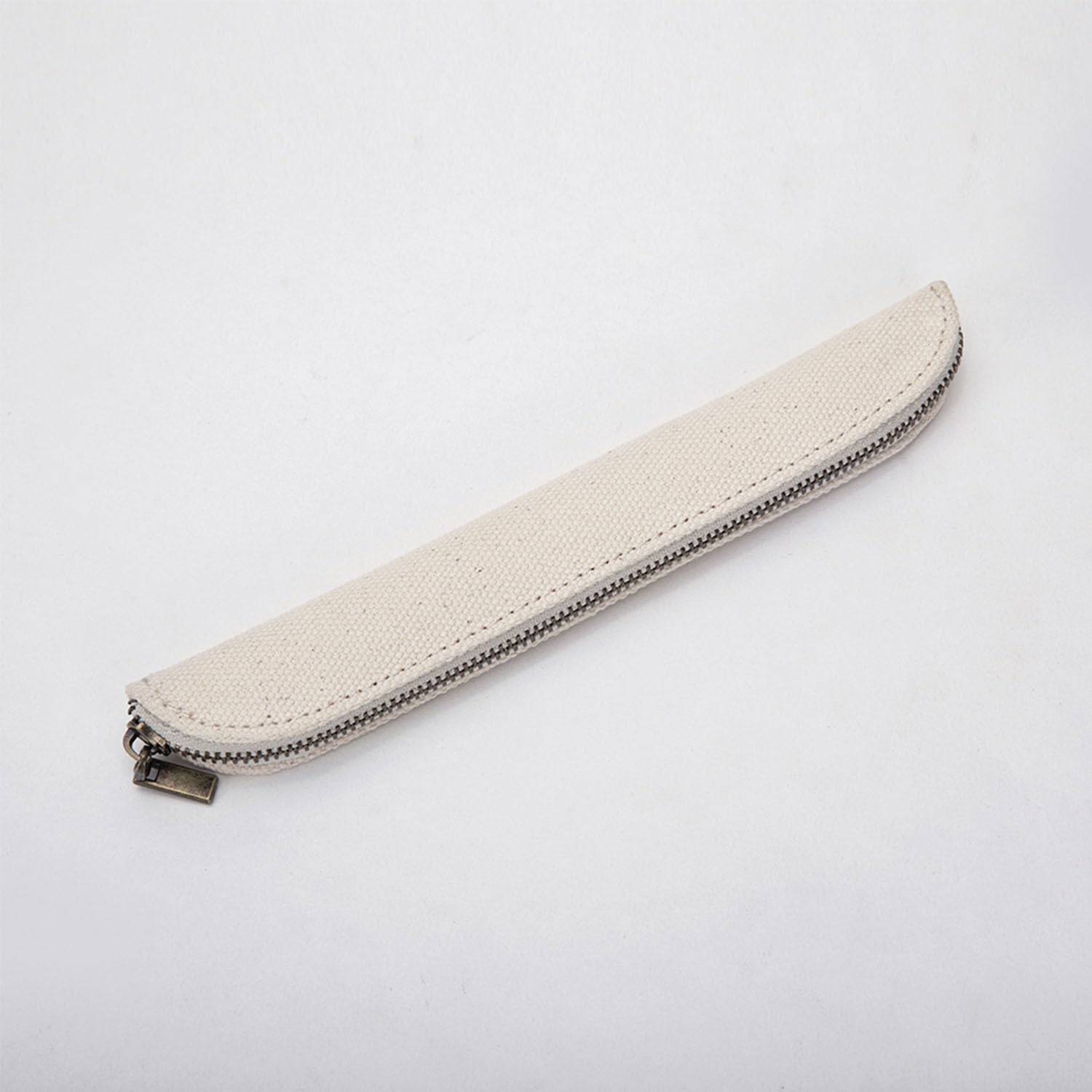 Simple Mini Canvas Pencil Case for Apple Pencil - Pure Color Makeup Pouch & Pen Organizer (Beige, Small) - Perfect for School, Office & Travel Accessories