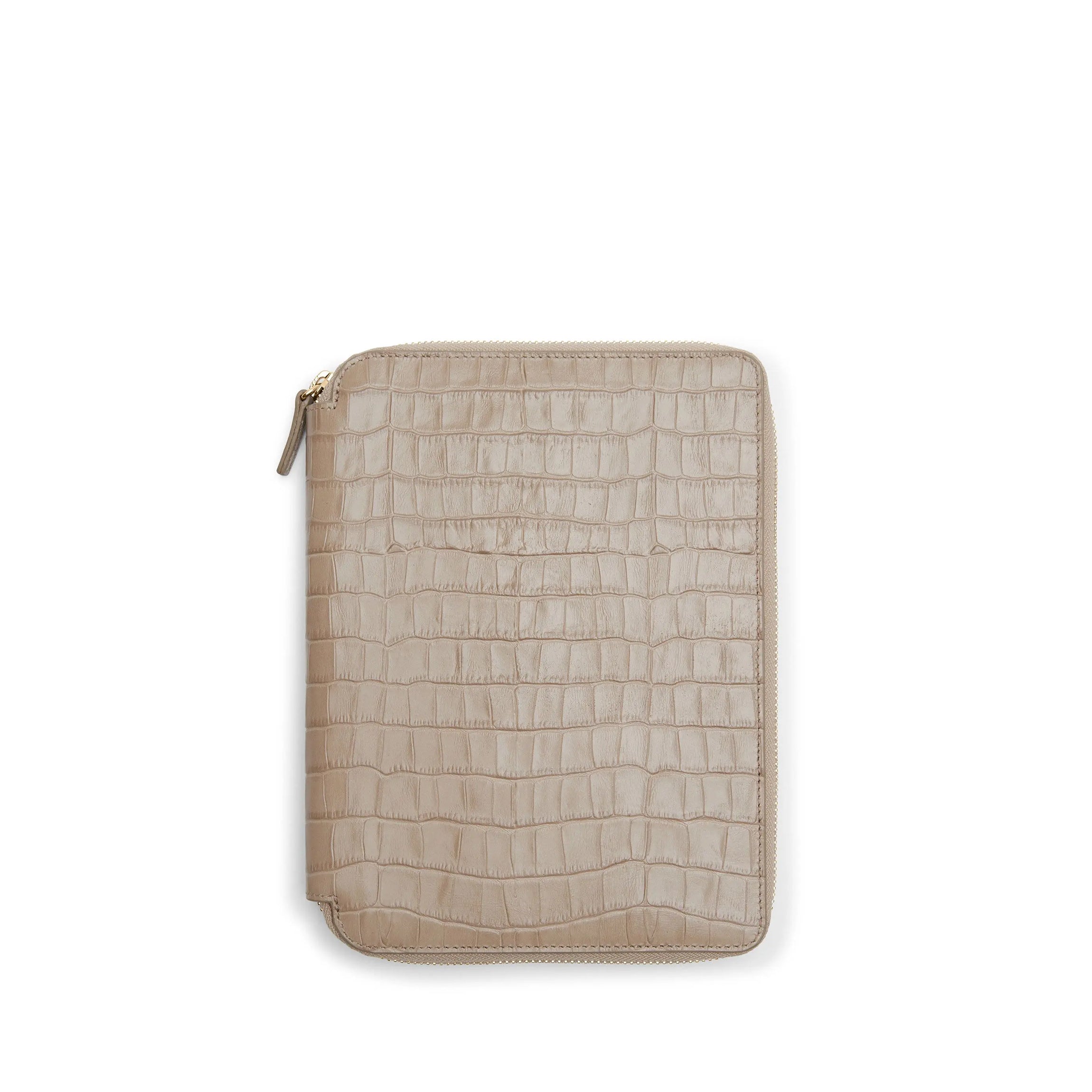 Premium A5 Zippered Spiral Notebook - Lined Journal with Crocodile Pattern Cover, 120gsm Thick Paper - Perfect for Writing, Sketching & Travel Journaling
