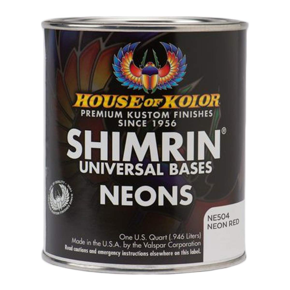 House of Kolor Shimrin Red Neon Basecoat Paint - 1 Quart (32 oz) for Automotive, Motorcycle & Custom Paint Jobs - High Gloss Finish for Show Cars & Hot Rods