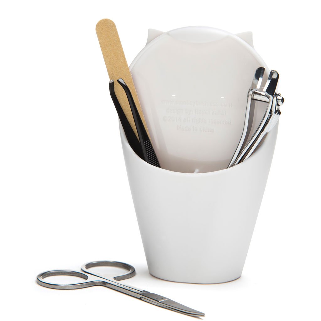 Premium White Archie Nail Scissors Holder - Organize & Protect Your Manicure Tools | Perfect for Home Salons, Travel Kits & Beauty Storage