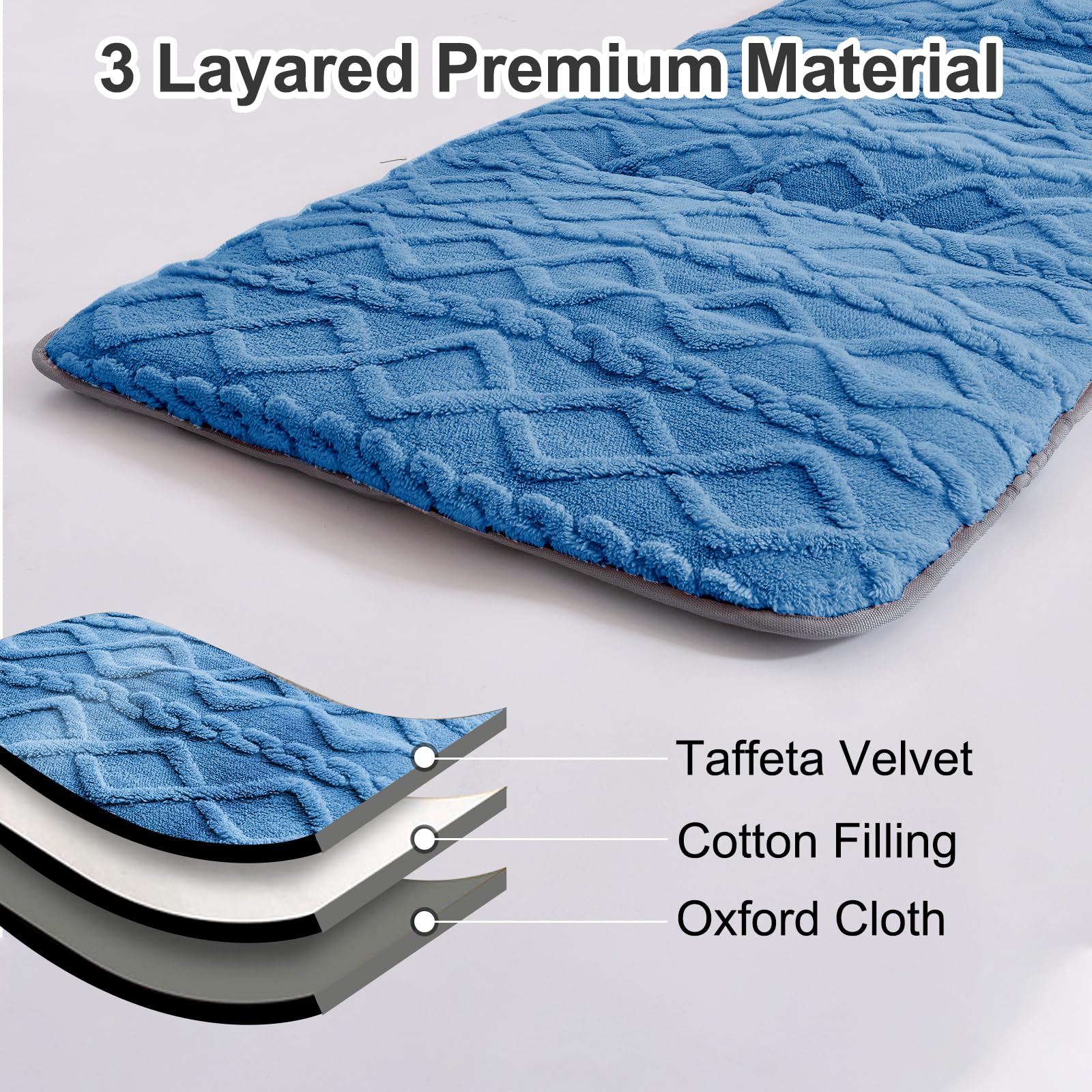 **Thick Camping Cot Mattress with Elastic Straps - 75