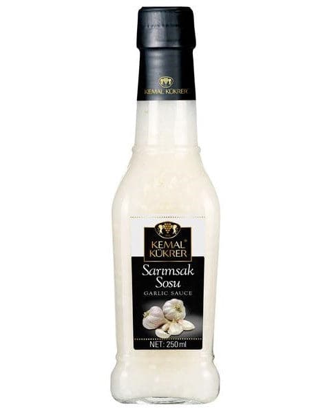 Kemal Kukrer Garlic Sauce - 250ml Bottle | Premium Turkish Condiment for Kebabs, Meats & Mediterranean Dishes | Perfect for Grilling, Cooking & Dipping
