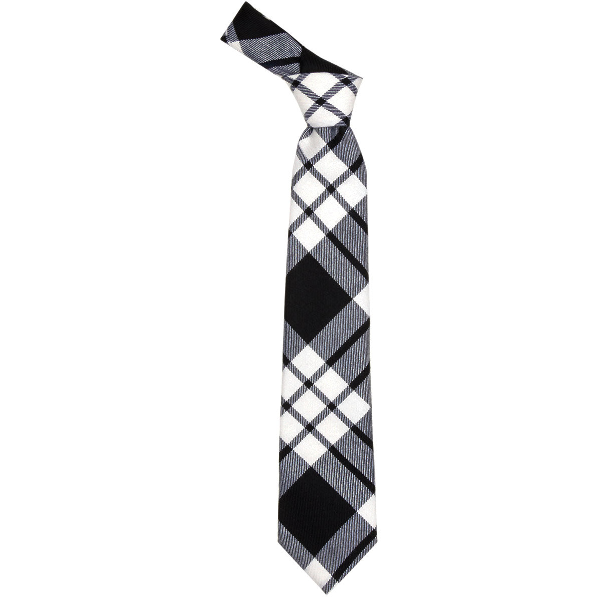 Modern Tartan Tie for Men - Black & White Plaid Necktie | Elegant Office Wear, Wedding & Formal Occasions