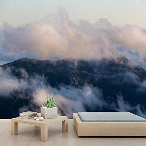 3D PVC Wall Murals - Clouds Mountain Self-Adhesive Peel and Stick Wallpaper for Living Room, Dining Room, Home & Office Decor - 98