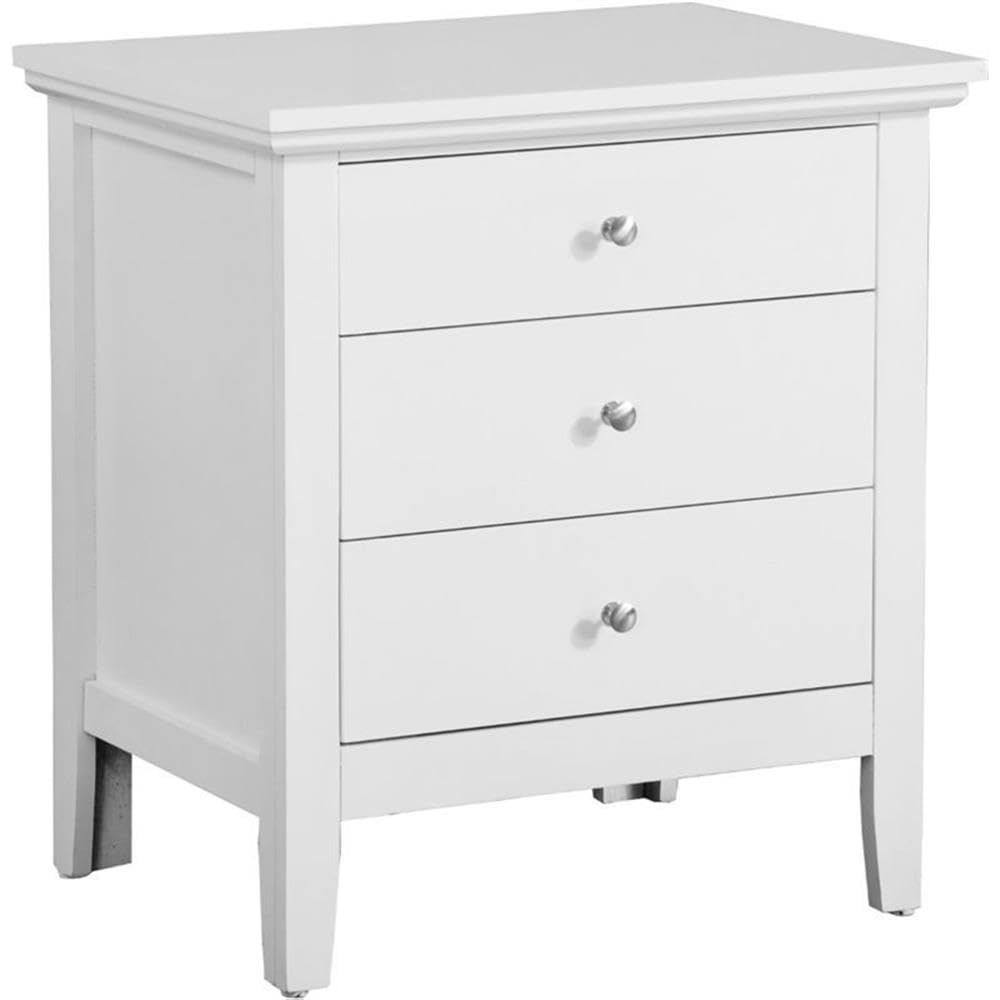 Home Square 2-Piece White Bedroom Set - 8-Drawer Dresser & 3-Drawer Nightstand - Modern Storage Solution for Master Bedroom or Guest Room