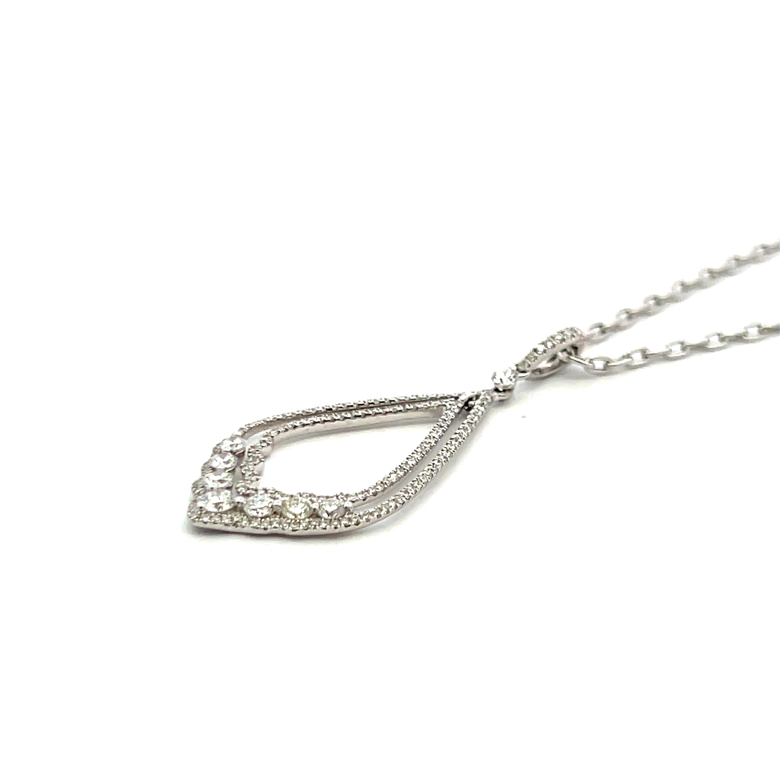0.75 Carat Round Brilliant G VS2 Diamond 18K White Gold Pendant Necklace for Women - Elegant Everyday Jewelry & Perfect Gift for Anniversary, Birthday, Valentine's Day