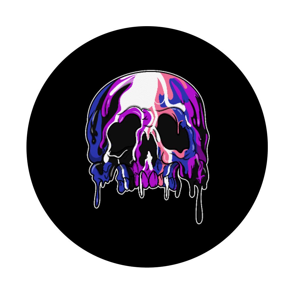 LGBTQ Pride Sugar Skull Candle Pocket PopSockets PopGrip - Swappable Phone & Tablet Grip for Genderfluid Community | Perfect for Pride Events, Phone Accessories, and LGBTQ Supporters