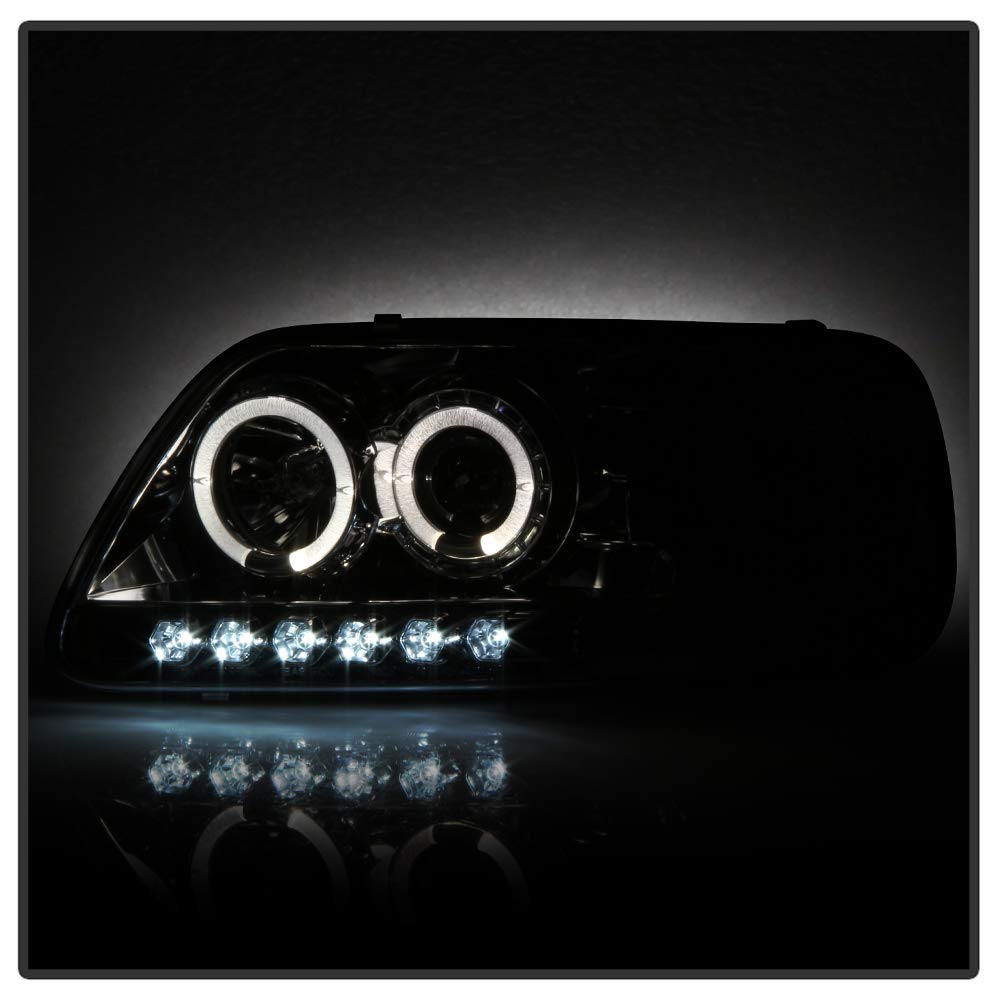 LED Halo Headlights for Ford F150 1997-2003 - Chrome/Smoked Lens Replacement - High Performance DRL Angel Eye Headlights - Perfect for Night Driving & Off-Road Adventures