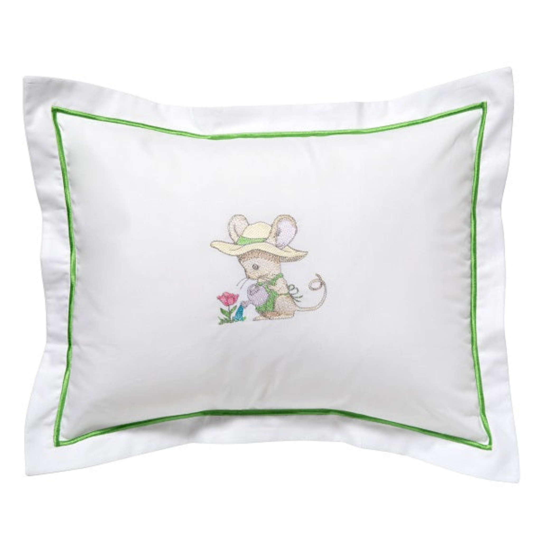 Baby Boudoir Pillow Cover in Gardening Mouse Green - Soft Nursery Decor for Cribs, Bassinets & Baby Showers - Perfect for Newborn Photography & Nursery Styling