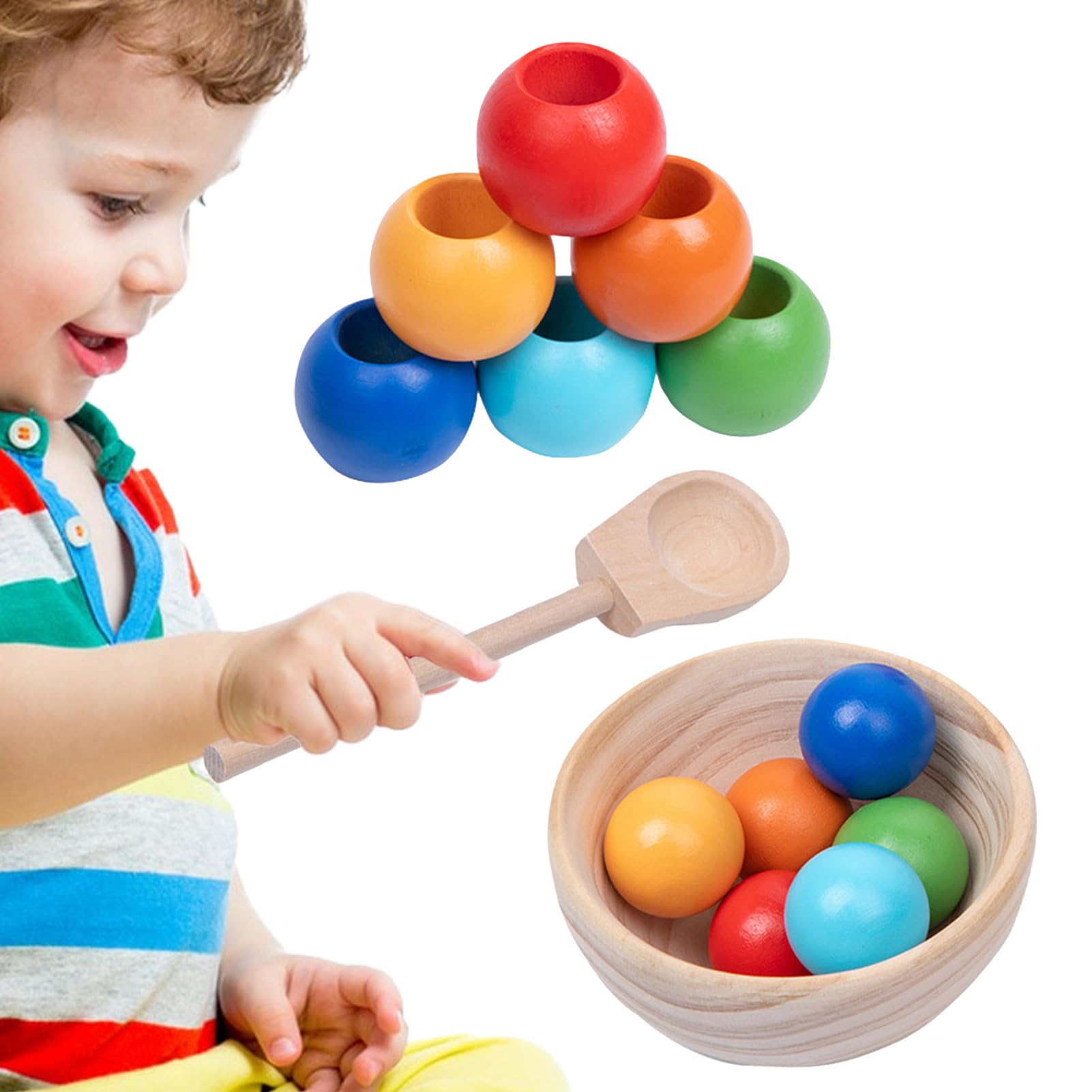 Montessori Wooden Stacking & Sorting Toys for Toddlers 1-3 Years - Color Recognition & Fine Motor Skills Learning Toys - Sensory Play Matching Ball Game for Preschool Kids - Ideal for Daycare, Homeschool & Indoor Play - Perfect Birthday Gift & Montessori Teaching Aid - Great for Toddler Playtime & Preschool Education - Enhance Early Learning with Fun Matching Activities for Home & Classroom Use