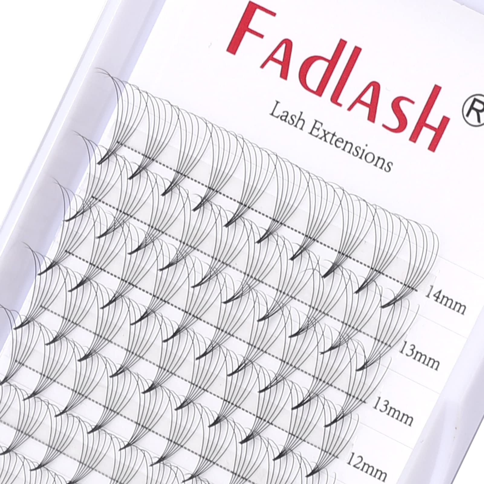 6D 0.07 Volume Lash Extensions - D Curl Mixed Length 8-14mm - FADLASH Premade Eyelash Fans with Pointed Base & Middle Stem - Professional Lash Extension Supplies for Salon & DIY Use (6D-0.07-D, Mix 8-14mm) - Perfect for Bridal, Party & Special Occasion Makeup