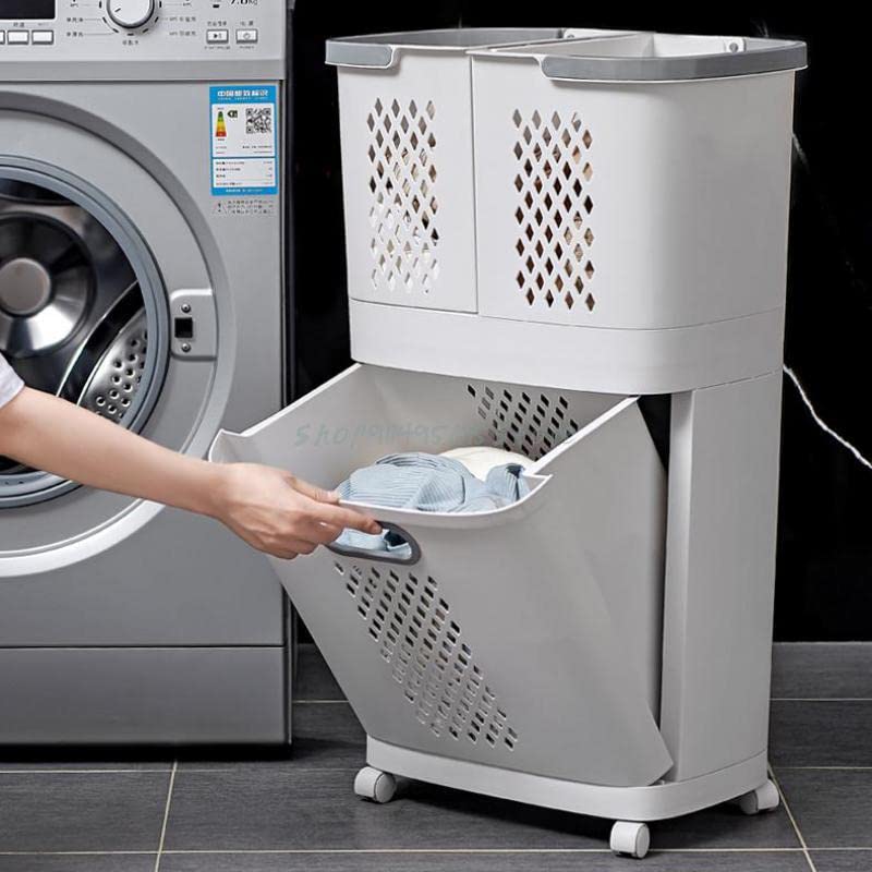 Large Laundry Hamper Basket with Lid - Foldable Clothes Storage Organizer for Dirty Laundry, Bathroom & Bedroom - Multi-Purpose Household Laundry Basket (Grey) - Perfect for Laundry Room, Dorm, Closet Organization