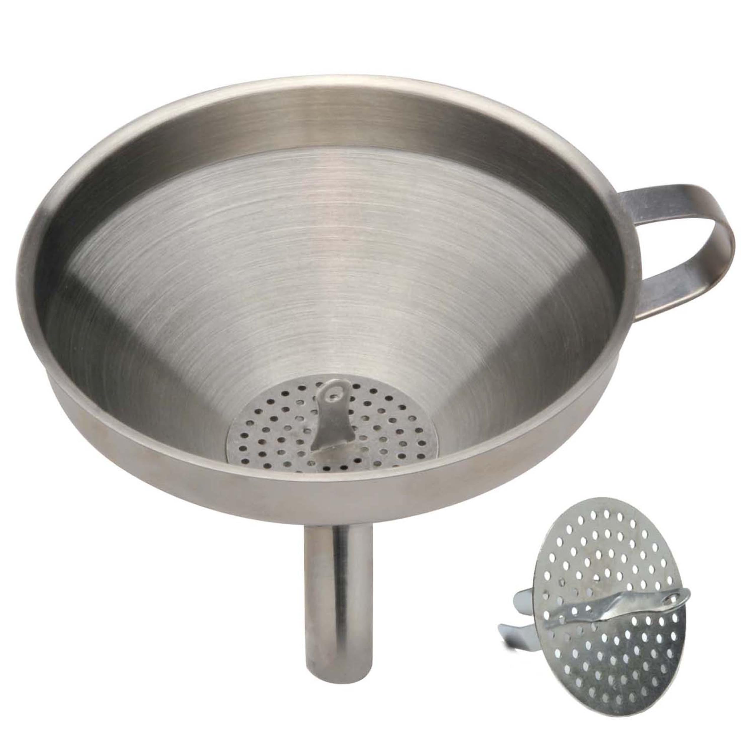 Norpro 5-Inch Stainless Steel Kitchen Funnel with Removable Strainer - Perfect for Cooking, Baking, Canning & Liquid Transfer
