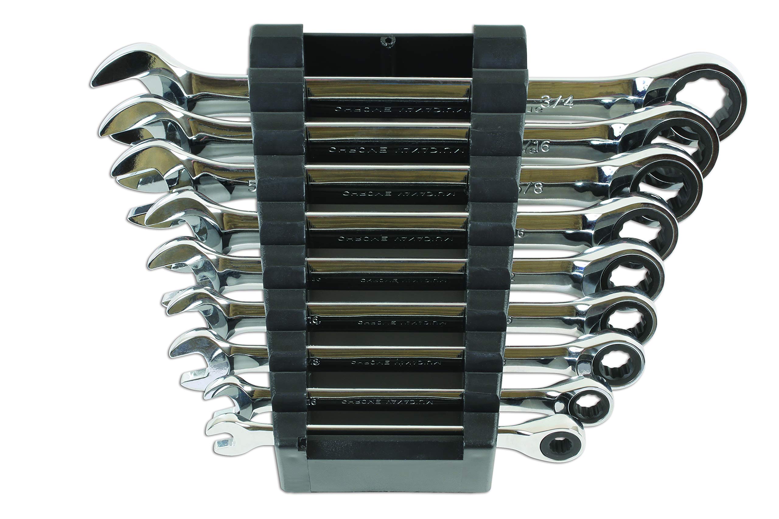 Laser 6699 AF Ratchet Ring Combination Spanner Set 9pc - Professional Mechanic Tool Kit for Automotive Repair & DIY Projects