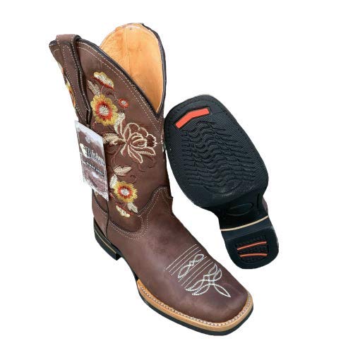 Dona Michi Women's Western Cowgirl Boots - Genuine Leather Square Toe Rodeo Boots for Country Dancing, Horse Riding & Casual Wear
