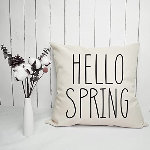 GTEXT Set of 4 Easter Bunny Pillow Covers 18x18 Inches - Happy Easter Decor, Spring Home Decor, Farmhouse Cushion Covers for Sofa, Bed, Living Room & Easter Party Decorations
