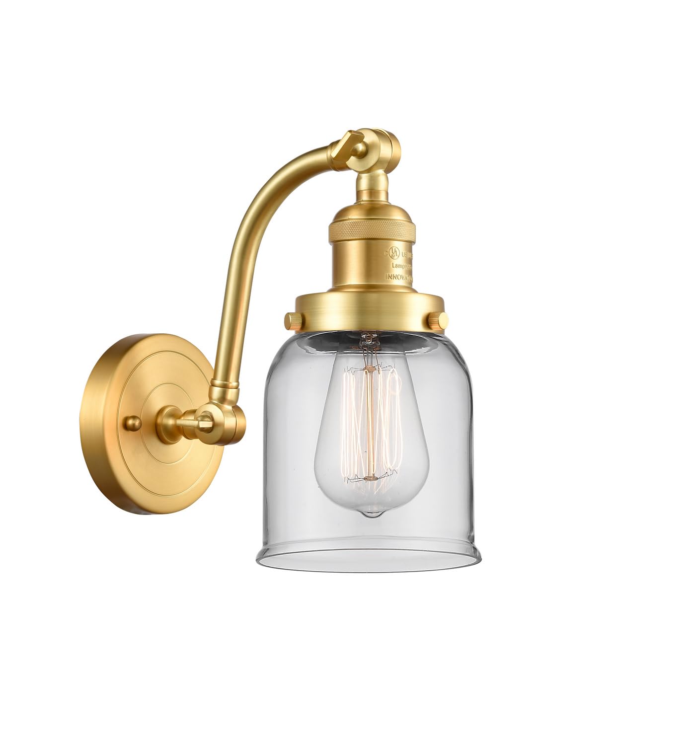 Innovations Lighting 515-1W-SG-G52 1-Light Bare Bulb Cord Set in Satin Gold Finish - Vintage Edison Style Pendant Light for Kitchen Island, Dining Room & Bedroom Decor