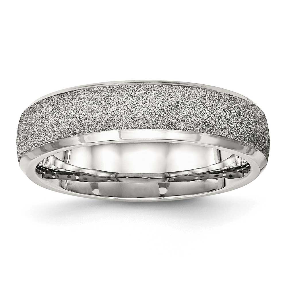 Polished Stainless Steel Laser Cut Chisel Ring - Size 10.5 for Men & Women - Durable Wedding Band, Anniversary Gift, Everyday Fashion Jewelry