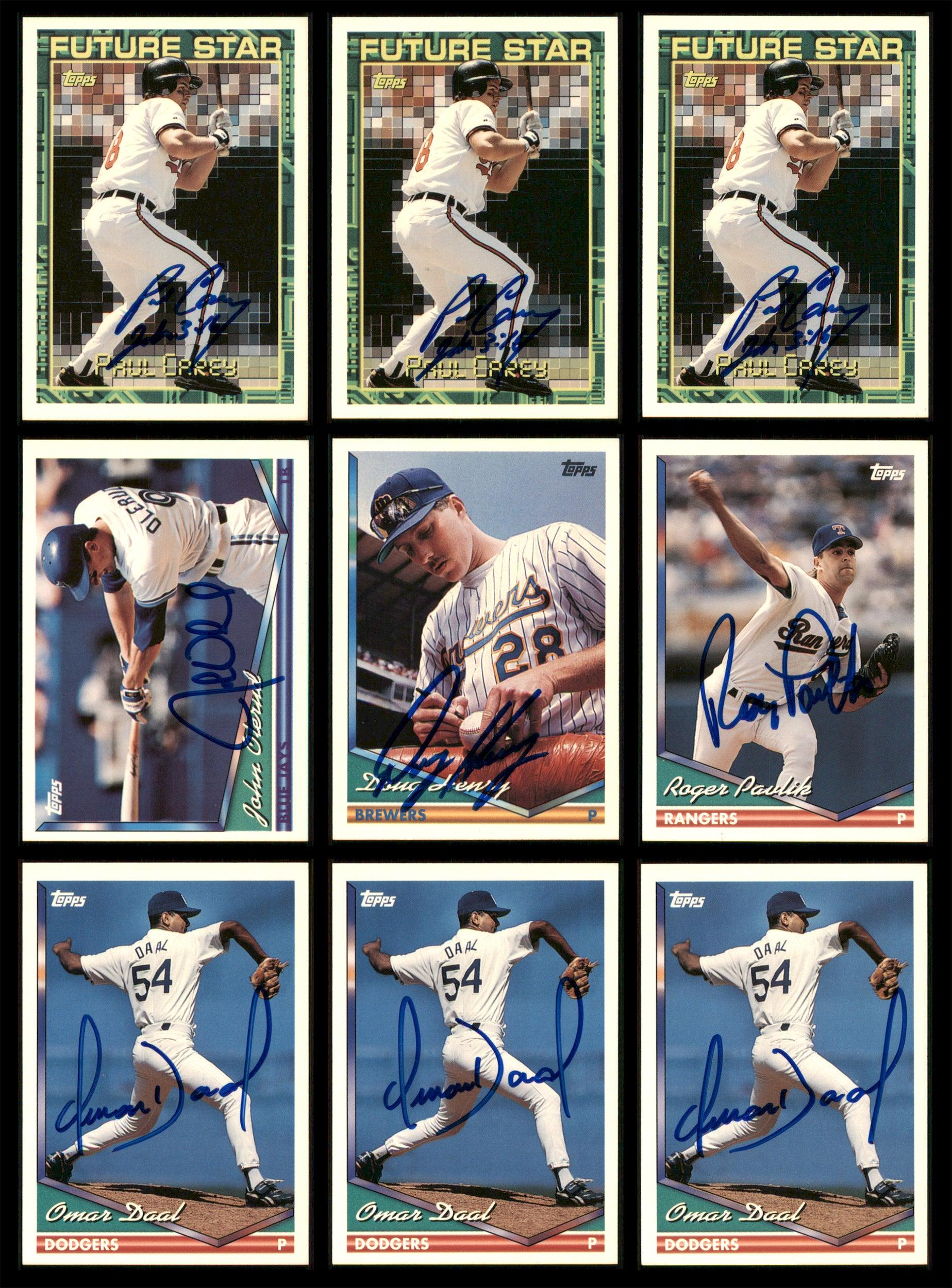 1994 Topps Baseball Autographed Cards Lot of 42 - Rare Collectible Sports Memorabilia for Baseball Fans | Perfect for Display, Trading, and Investment