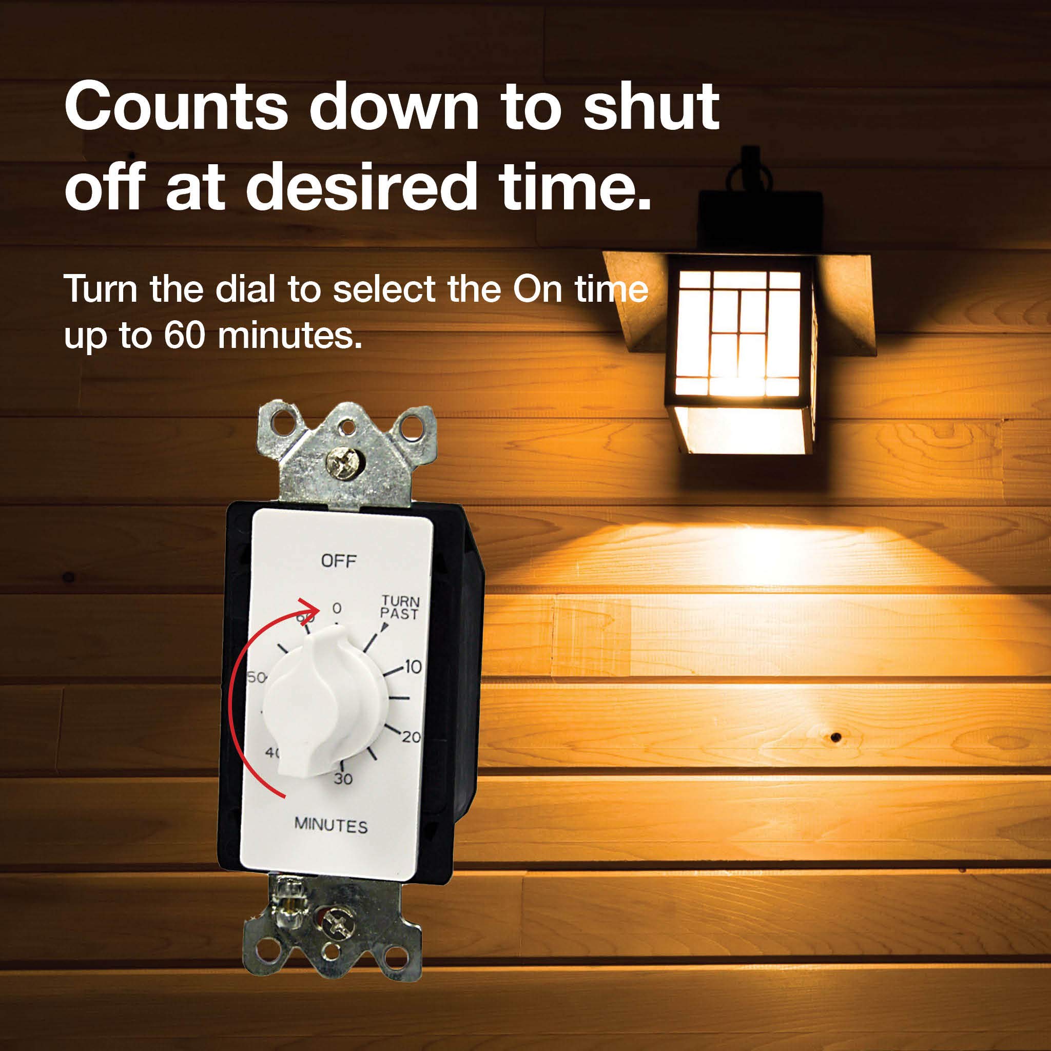 60-Minute Automatic Countdown Timer with Shut Off - 120V/240V/277V SPDT/SPST for Home Appliances | Perfect for Kitchen, Bathroom & Workshop Safety