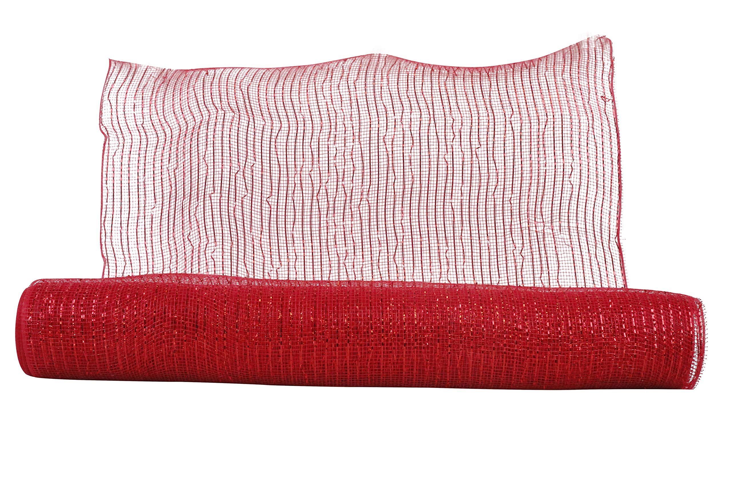 Reliant Ribbon Decor Mesh Ribbon - 21 Inch x 10 Yards, Red - Perfect for Gift Wrapping, Party Decorations & Craft Projects