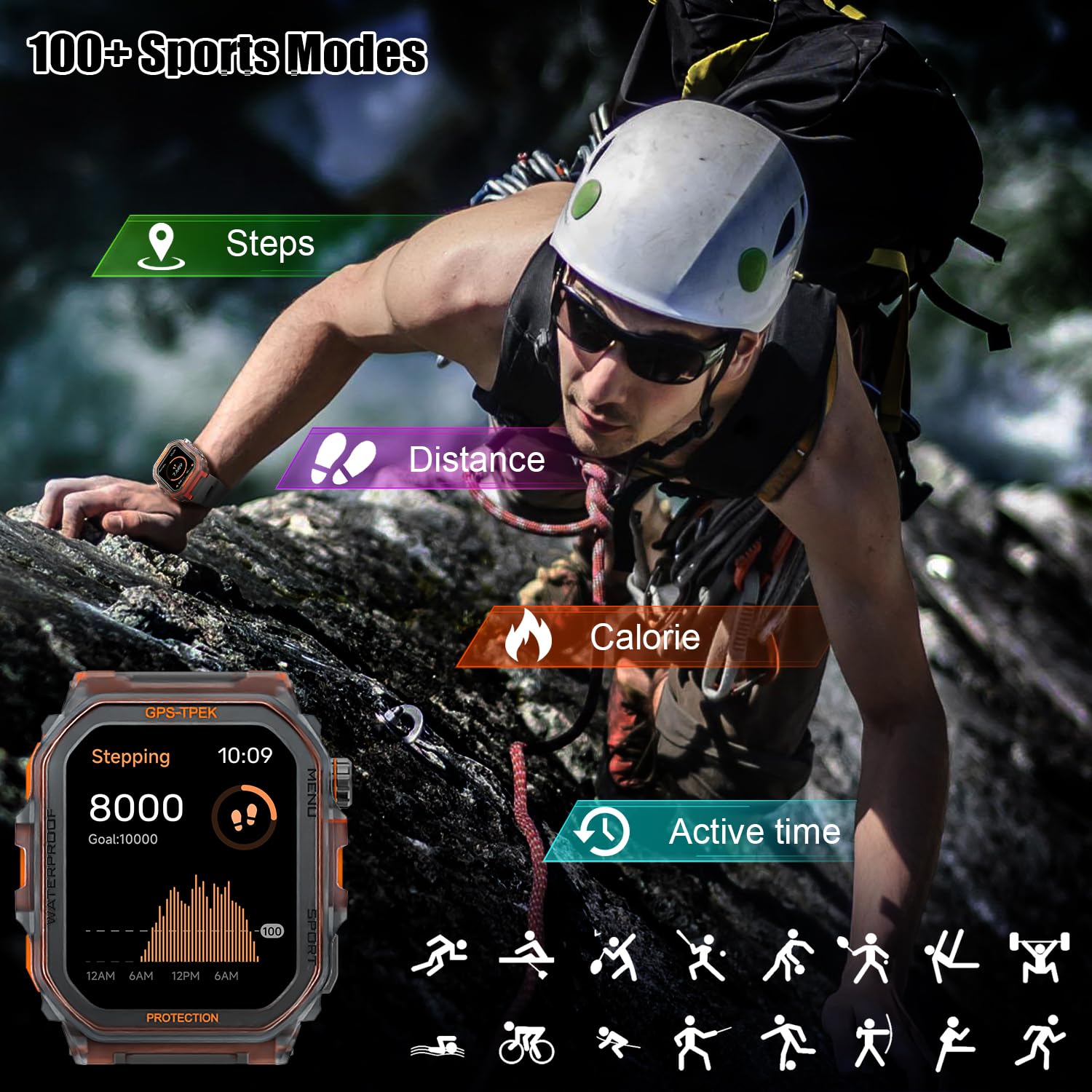 Military Smart Watch for Men - 1.75