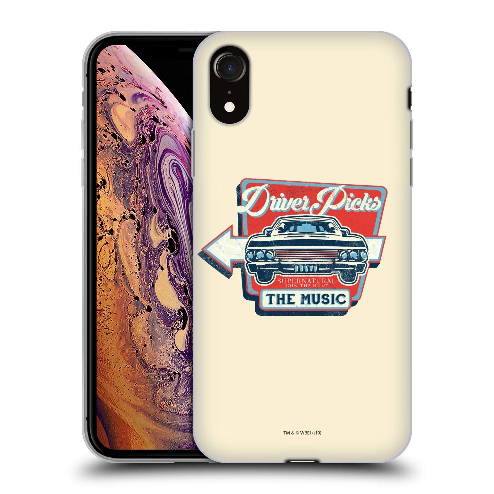 Officially Licensed Supernatural Driver Picks Vectors Soft Gel Case for Apple iPhone XR - Durable Protective Phone Cover with Unique Design for Fans, Everyday Use & Gift Giving