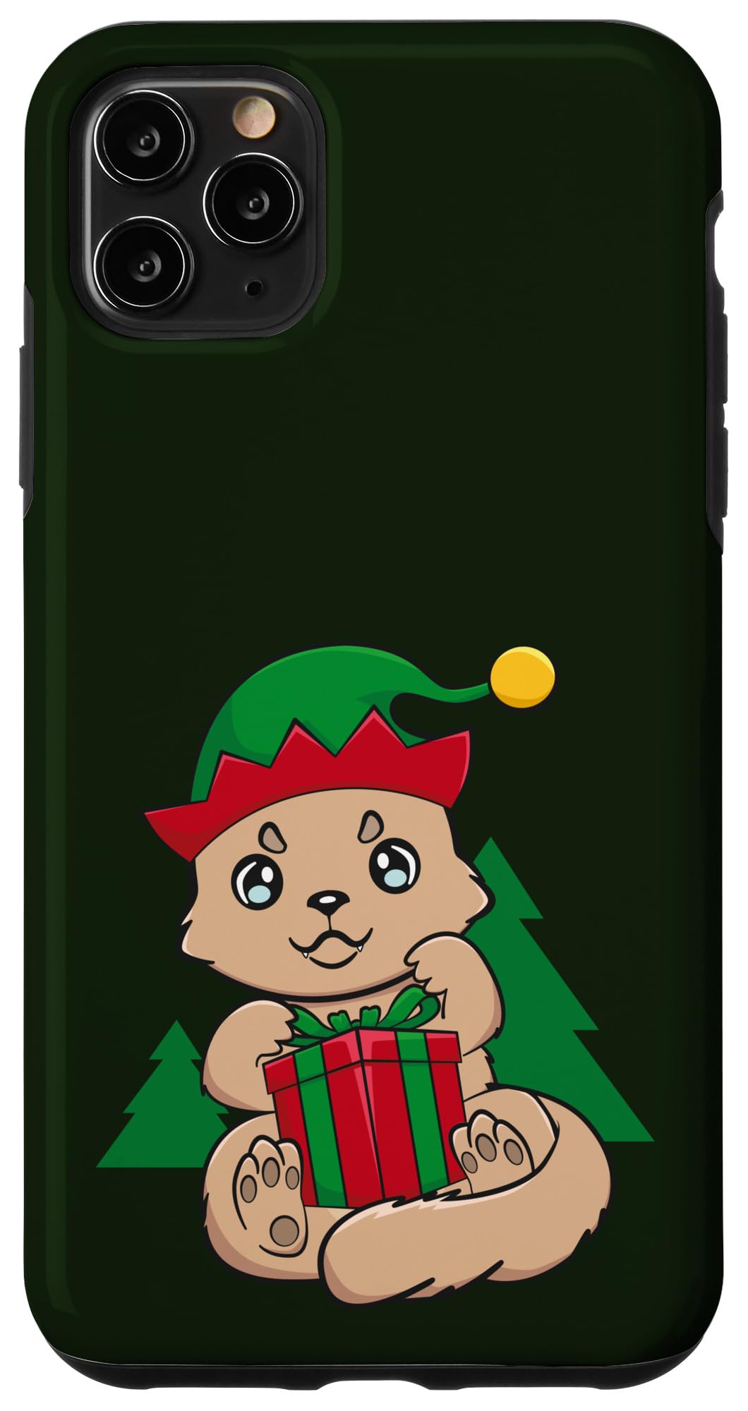 iPhone 11 Pro Max Case - Cute Christmas Dingo Kawaii Japanese Manga Santa Elf Design - Perfect for Holiday Gifts & Anime Lovers