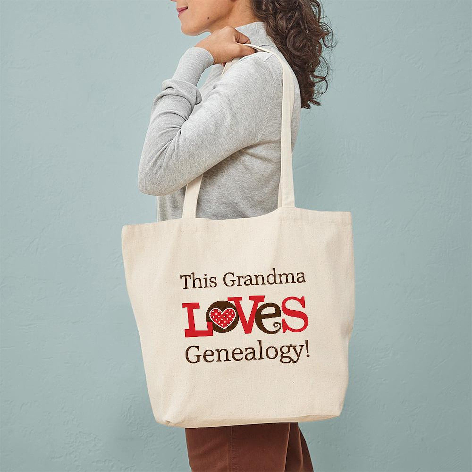 Grandma Genealogy Tote Bag - Natural Canvas Reusable Shopping Bag for Groceries, Beach & Everyday Use | Personalized Family Tree Gift Idea