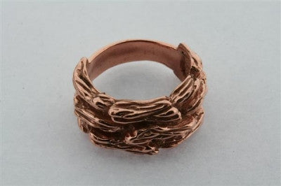 Handmade Paperbark & Copper Ring – Unique Nature-Inspired Jewelry for Women – Perfect for Weddings, Boho Fashion & Everyday Wear