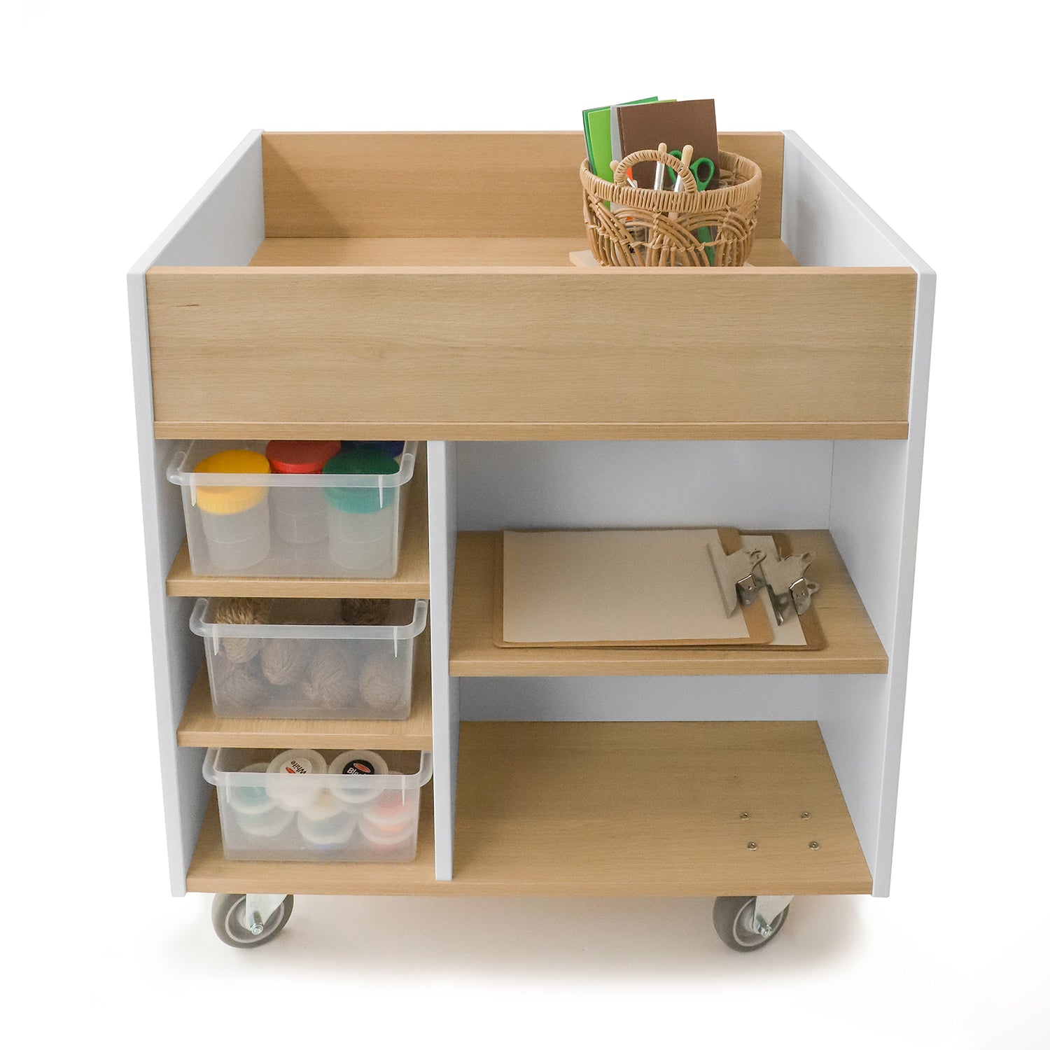 Elevated™ Mobile Art Supply Cart WB1915 - Rolling Storage Organizer for Paint Brushes, Markers & Art Tools - Perfect for Artists, Classrooms & Studios
