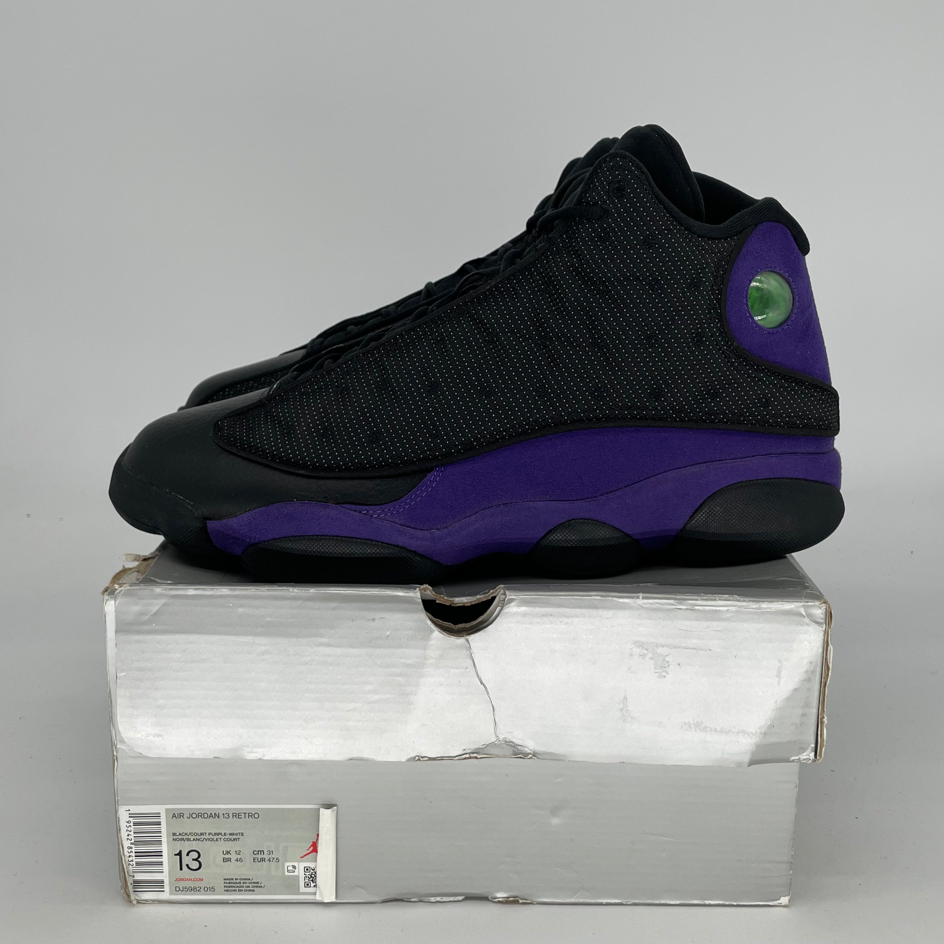 AIR JORDAN 13 Retro Basketball Shoes - Court Purple/White - Size 13 (DJ5982-015) | Men's High-Top Sneakers for Sports & Casual Wear