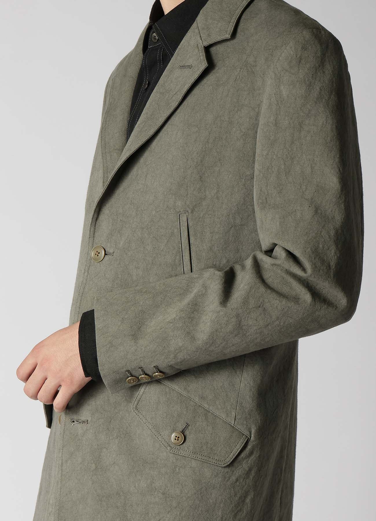 Premium Cotton Linen Sulfided Ozone Jacket with 4 Pockets & Double Stitching - Durable Outdoor Wear for Hiking, Camping & Casual Style