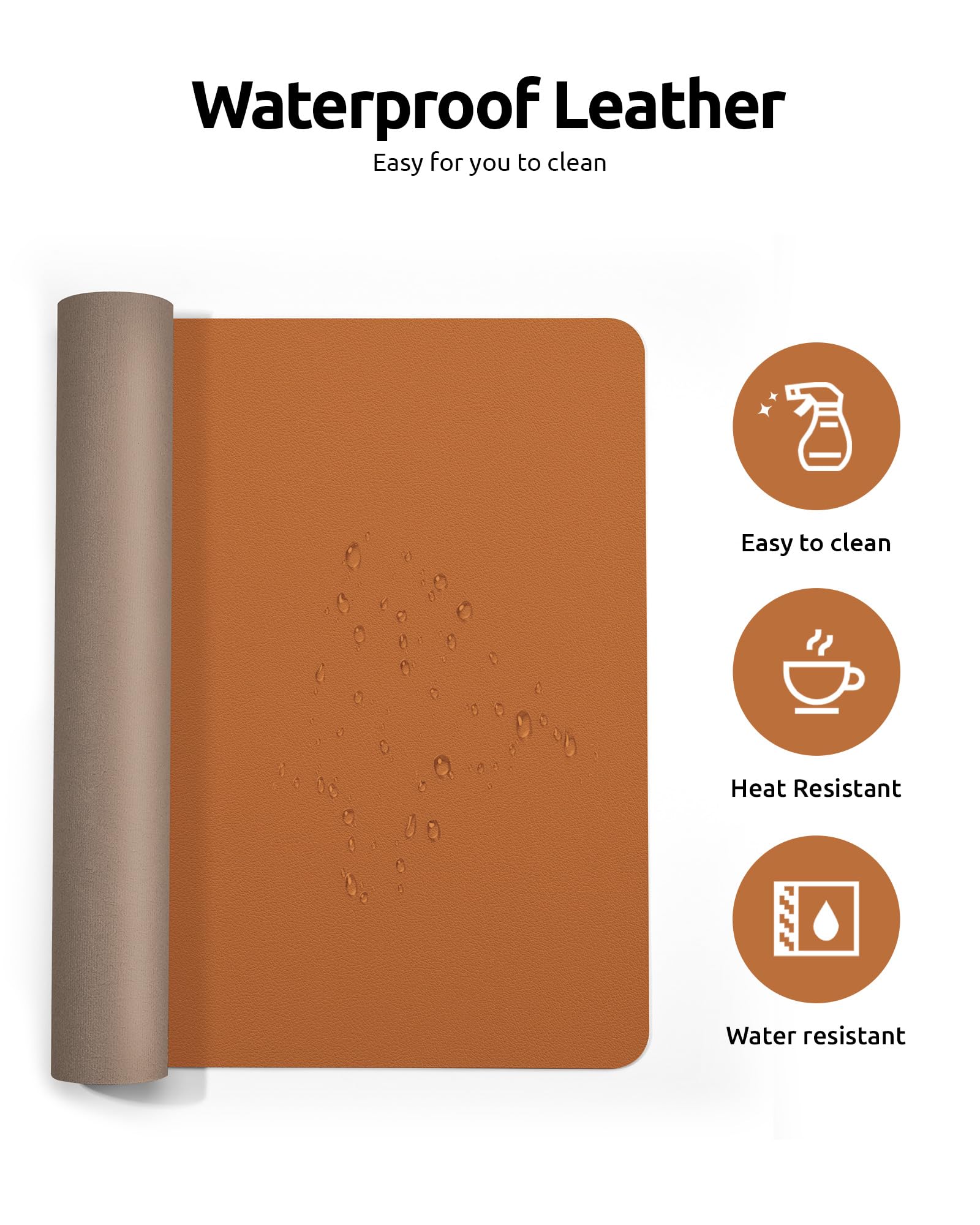 YSAGi Large Desk Pad Protector - Non-Slip PU Leather Waterproof Mouse Mat & Laptop Desk Blotter for Office, Home, Gaming (23.6