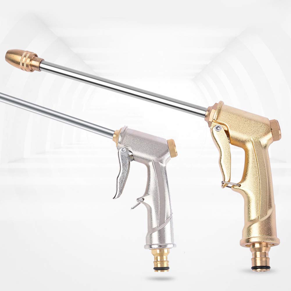 VALINK Heavy Duty Brass Garden Hose Nozzle - High Pressure Water Spray Gun for Lawn, Car Washing, Gardening & Outdoor Cleaning - Durable Metal Spray Nozzle with 8 Adjustable Patterns
