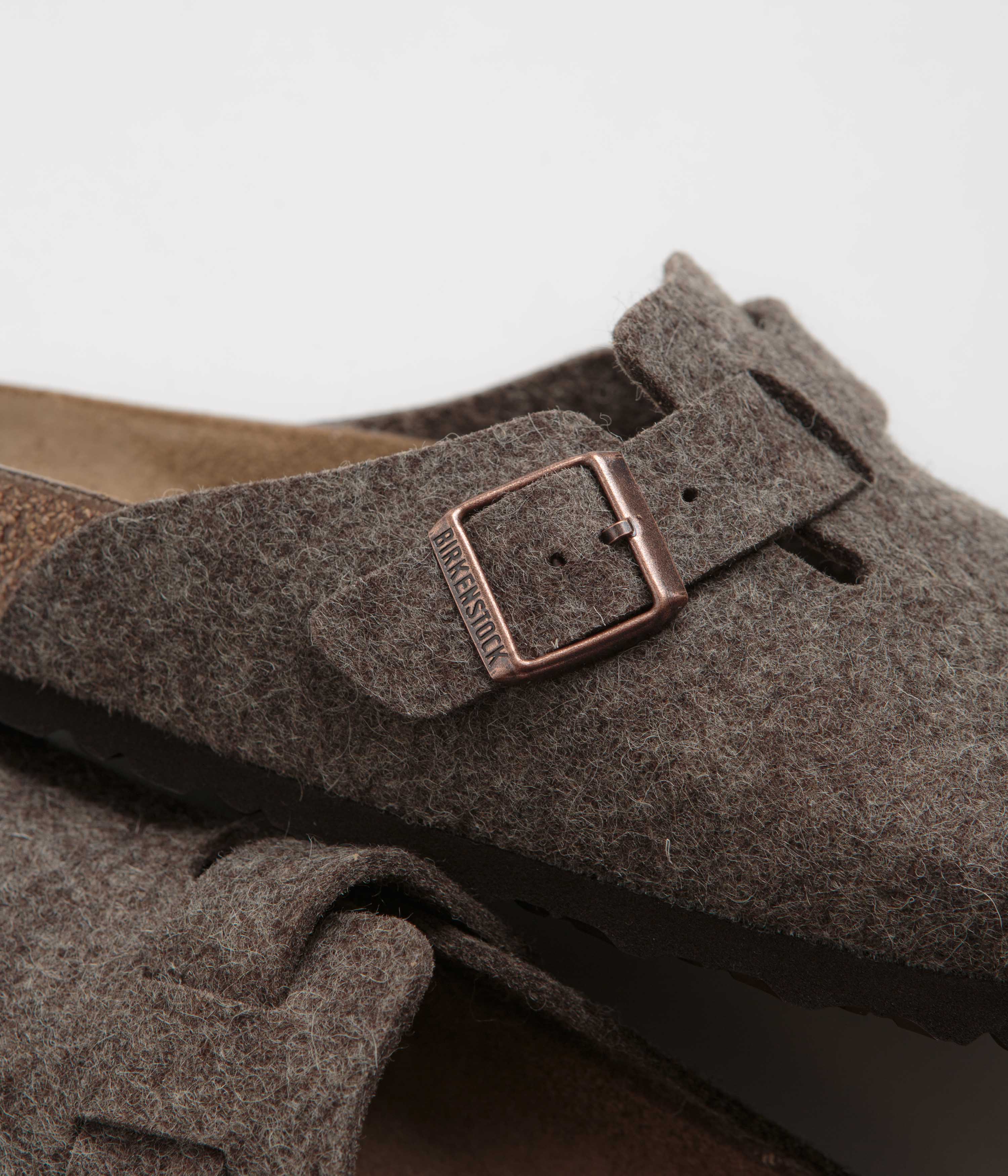 Birkenstock Boston Soft Footbed Wool Sandals for Men & Women - Cacao Brown - Comfortable House Slippers for Indoor & Outdoor Wear