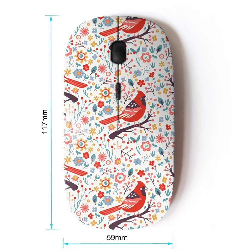2.4G Wireless Optical Mouse - Pink Floral Design for Women, Girls | Perfect for Office, Home, Gaming & Travel Use
