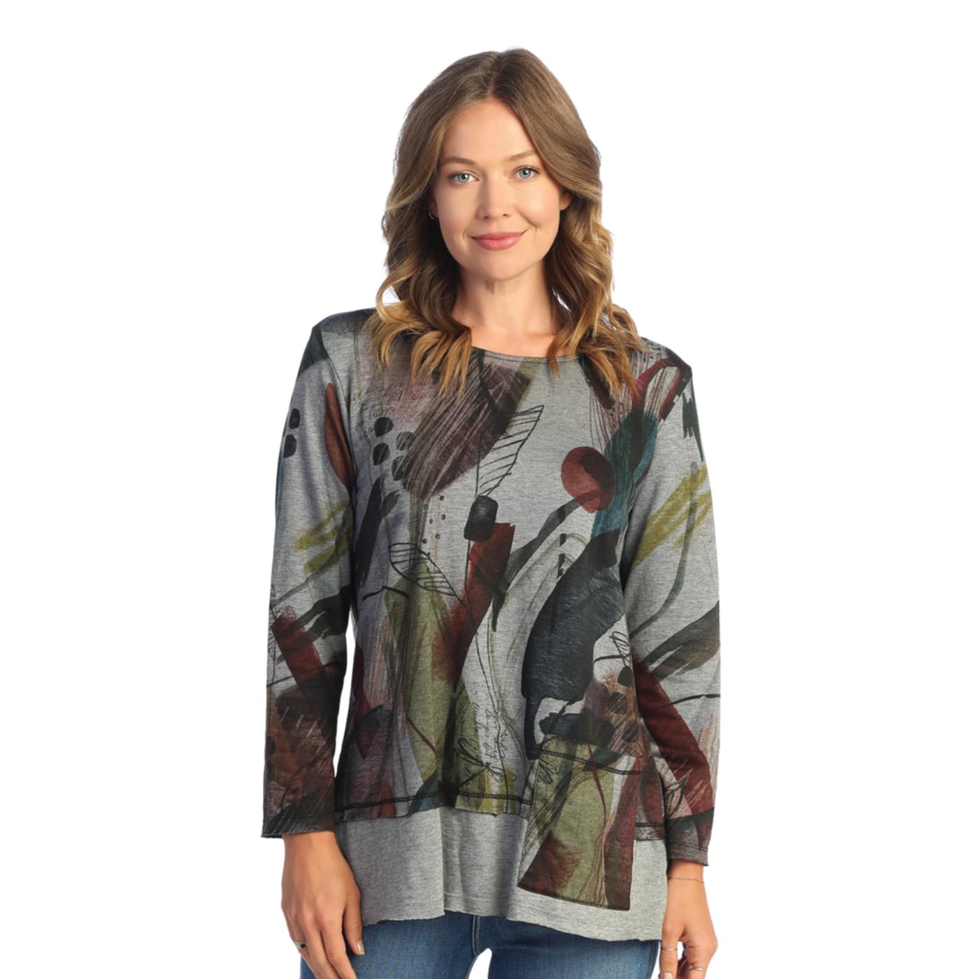 Jess & Jane Women's Sublimation Boxy Top - Trendy Loose Fit Short Sleeve Blouse for Casual Wear, Summer Outfits & Layering