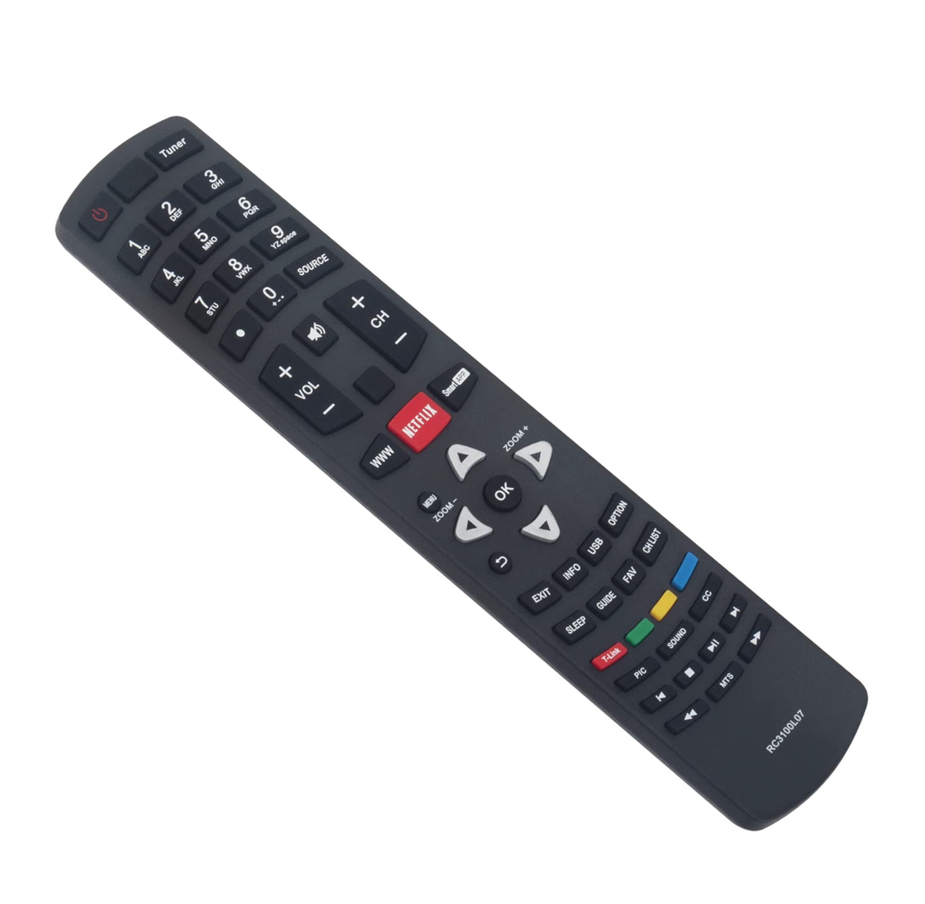AIDITIYMI RC3100L07 Replacement Remote Control for TCL Smart LED LCD HDTV - Compatible with Netflix & T-Link Smart App | Perfect for Home Entertainment & Streaming