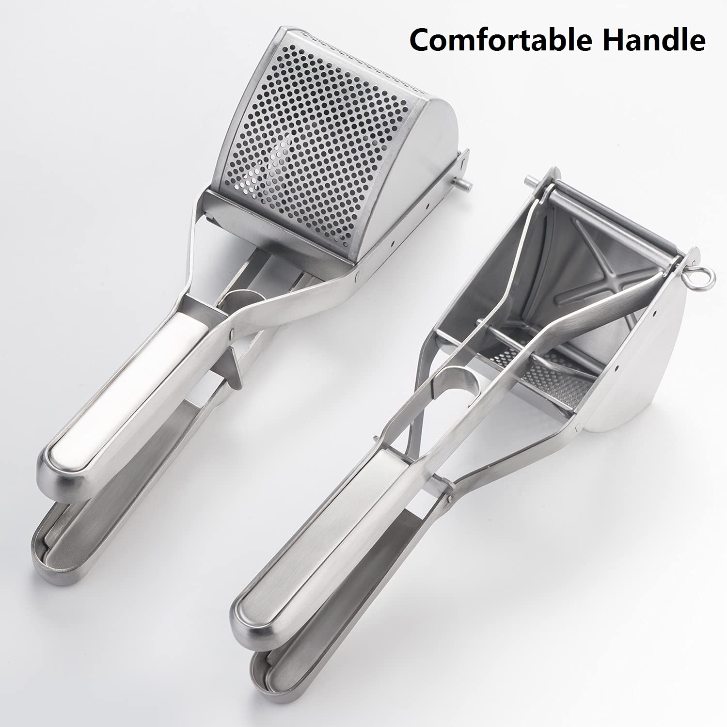 Stainless Steel Potato Ricer & Masher - Heavy Duty Kitchen Tool with Non-Slip Grip for Perfect Mashed Potatoes, Baby Food & Fruit Puree - Ideal for Home Cooking, Restaurants & Meal Prep