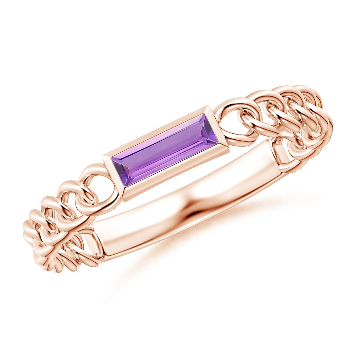 Angara Natural Amethyst Classic Ring for Women & Girls in 14K Solid Gold | February Birthstone Jewelry Gift for Her | Wedding, Engagement & Anniversary Rings | Perfect for Valentine's Day, Mother's Day & Birthday Celebrations