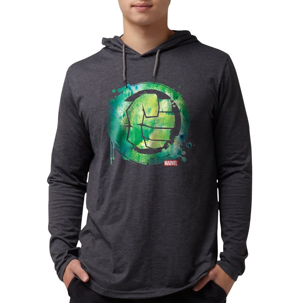 Hulk Fist Splatter Graphic Hooded T-Shirt for Men | Marvel Superhero Apparel | Perfect for Comic Con & Casual Wear