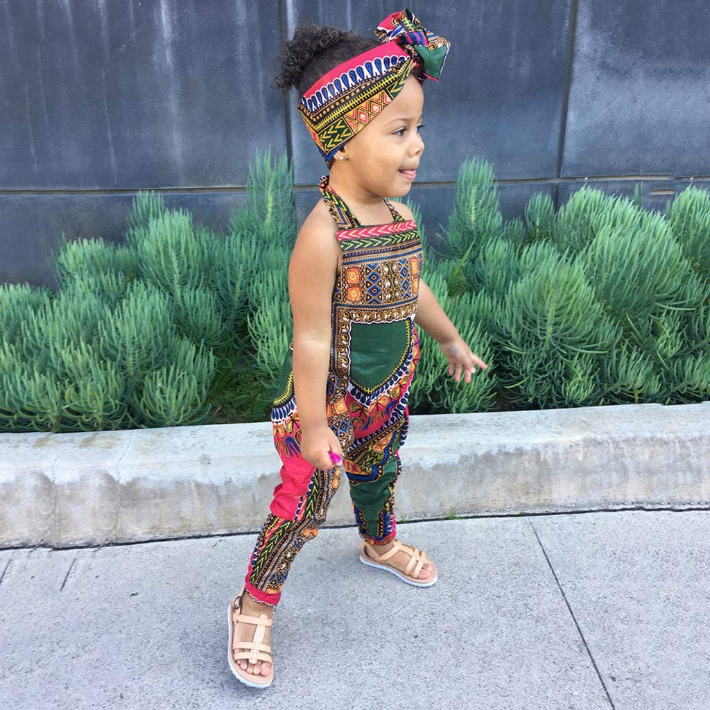 **Cute African Dashiki Romper Jumpsuit for Toddler Girls - Sleeveless Summer Baby Clothes (Multicolor, 3-6 Months) - Perfect for Playdates, Parties & Cultural Celebrations**