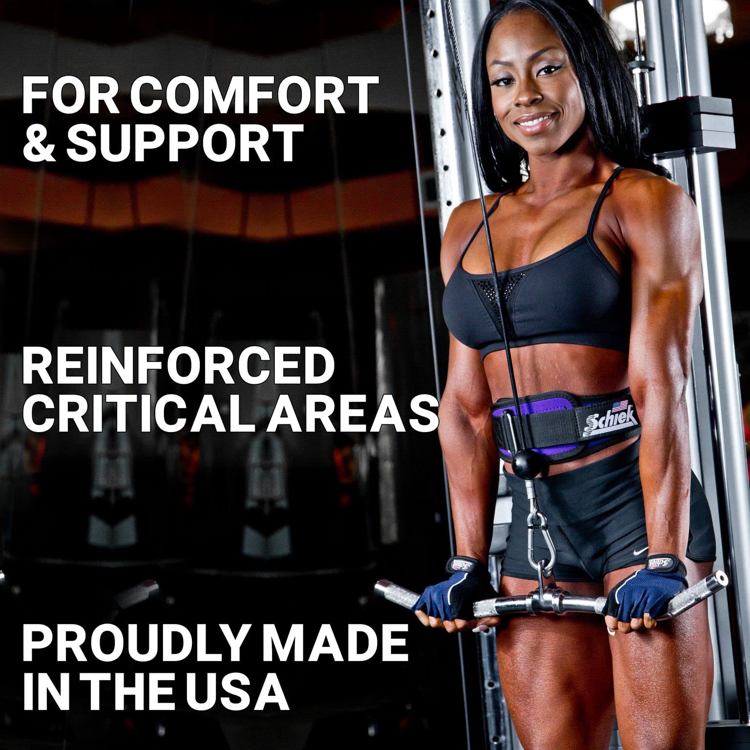 Schiek Sports Model 510 Cross Training Fitness Gloves - Black/Blue - Weight Lifting & Gym Workout Gloves for Men & Women - Perfect for CrossFit, Powerlifting & Strength Training