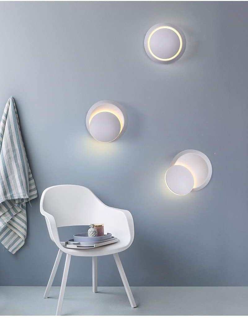 360° Rotating LED Wall Light - Modern Adjustable Bedside Lamp for TV Cabinet, Corridor & Bedroom - White Wall Lamp for Ambient Lighting & Decor