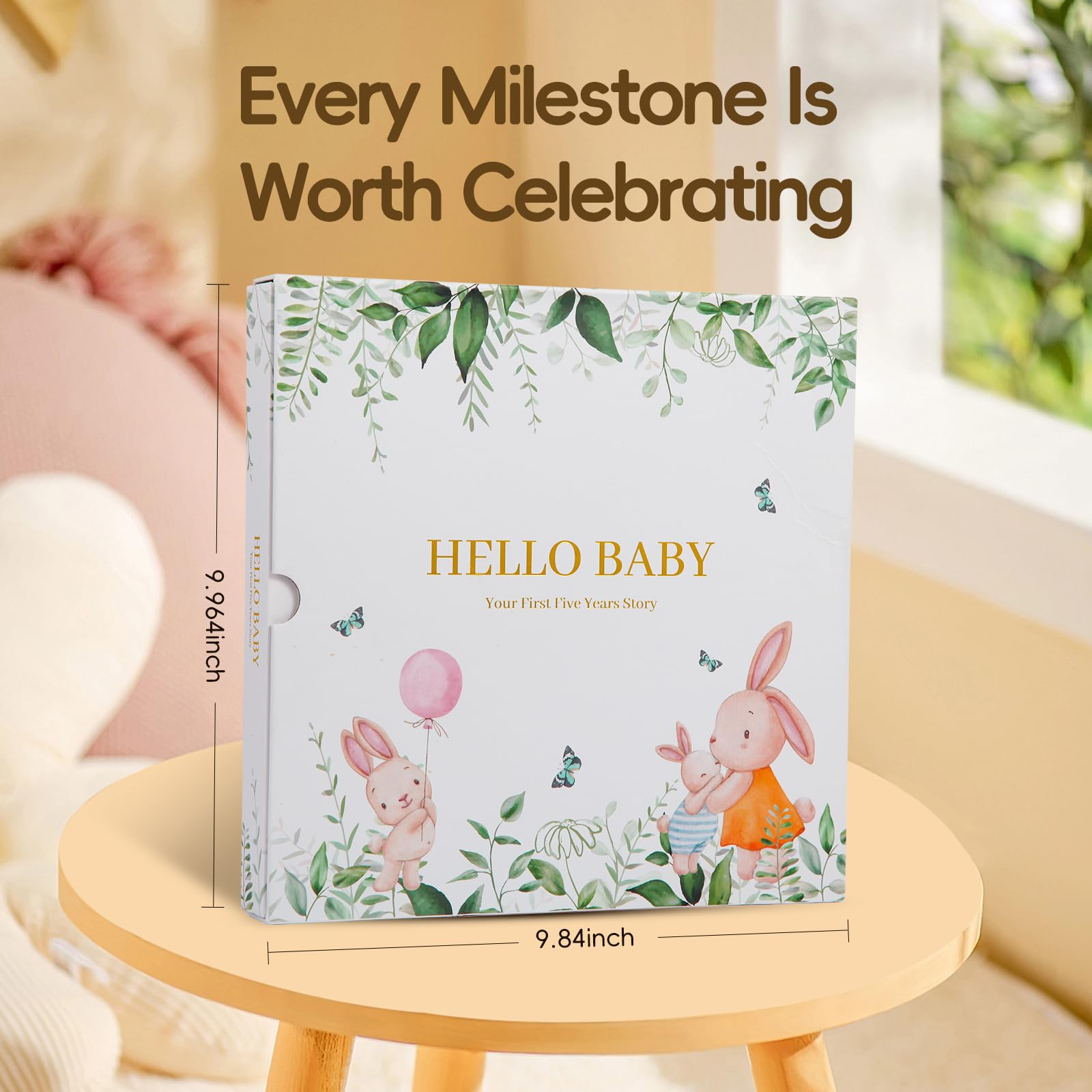 Baby Memory Book - 5 Year Photo Album for Boys & Girls, Pregnancy Journal & Baby Shower Gift - Perfect for New Parents to Record Milestones