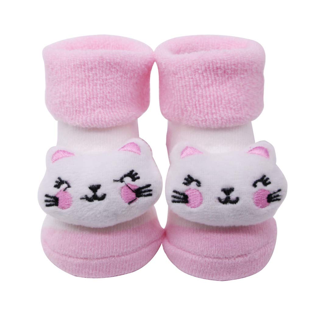 **Cartoon Bell Anti-Slip Cotton Socks for Baby Girls & Boys - Red & Black Striped Kids Socks for Infants & Toddlers - Perfect for Playtime, School & Everyday Wear**