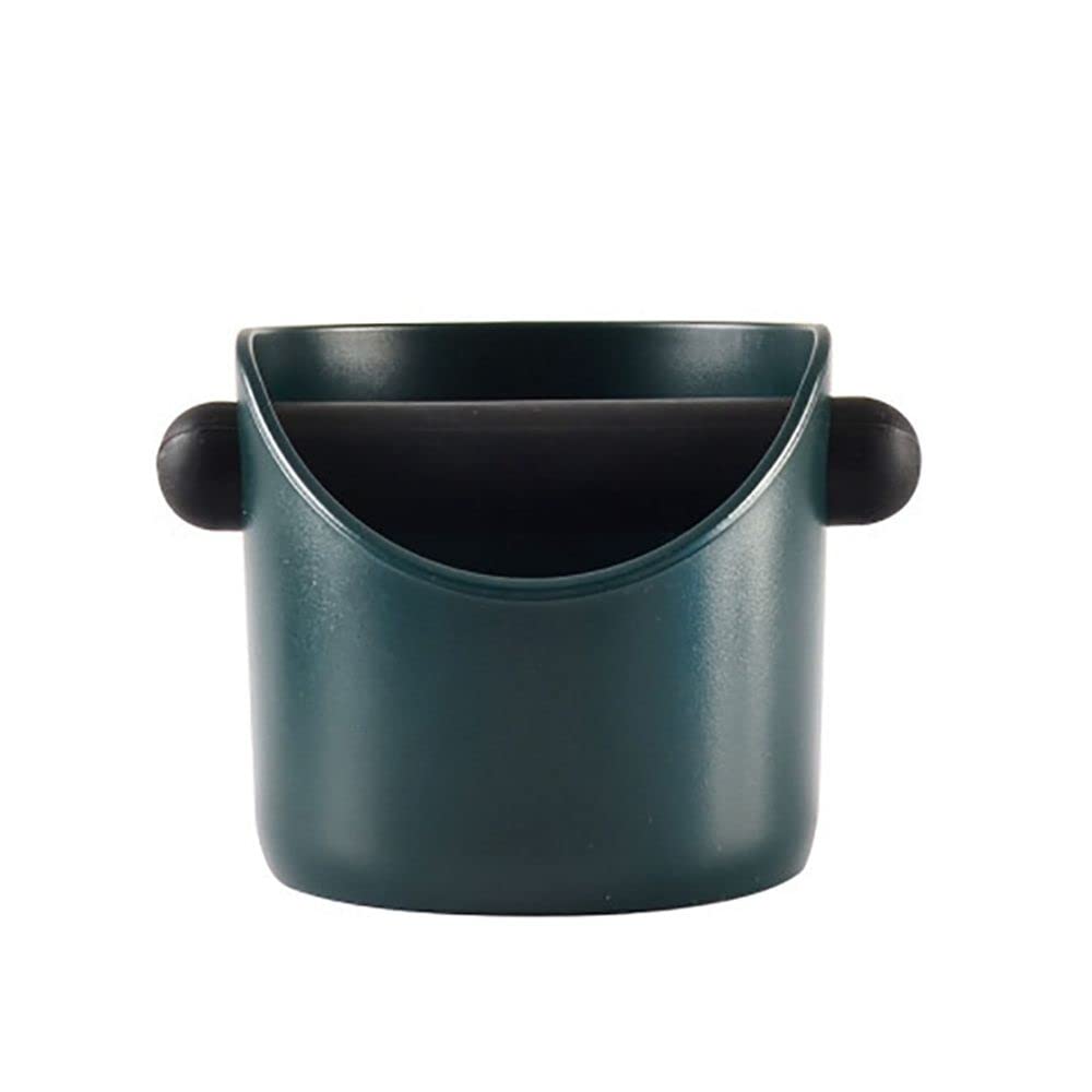 Premium Espresso Knock Box with Removable Bar - Anti-Slip Base Coffee Grounds Bin for Baristas & Home Brewing (Dark Green) | Perfect for Espresso Machines & Coffee Stations
