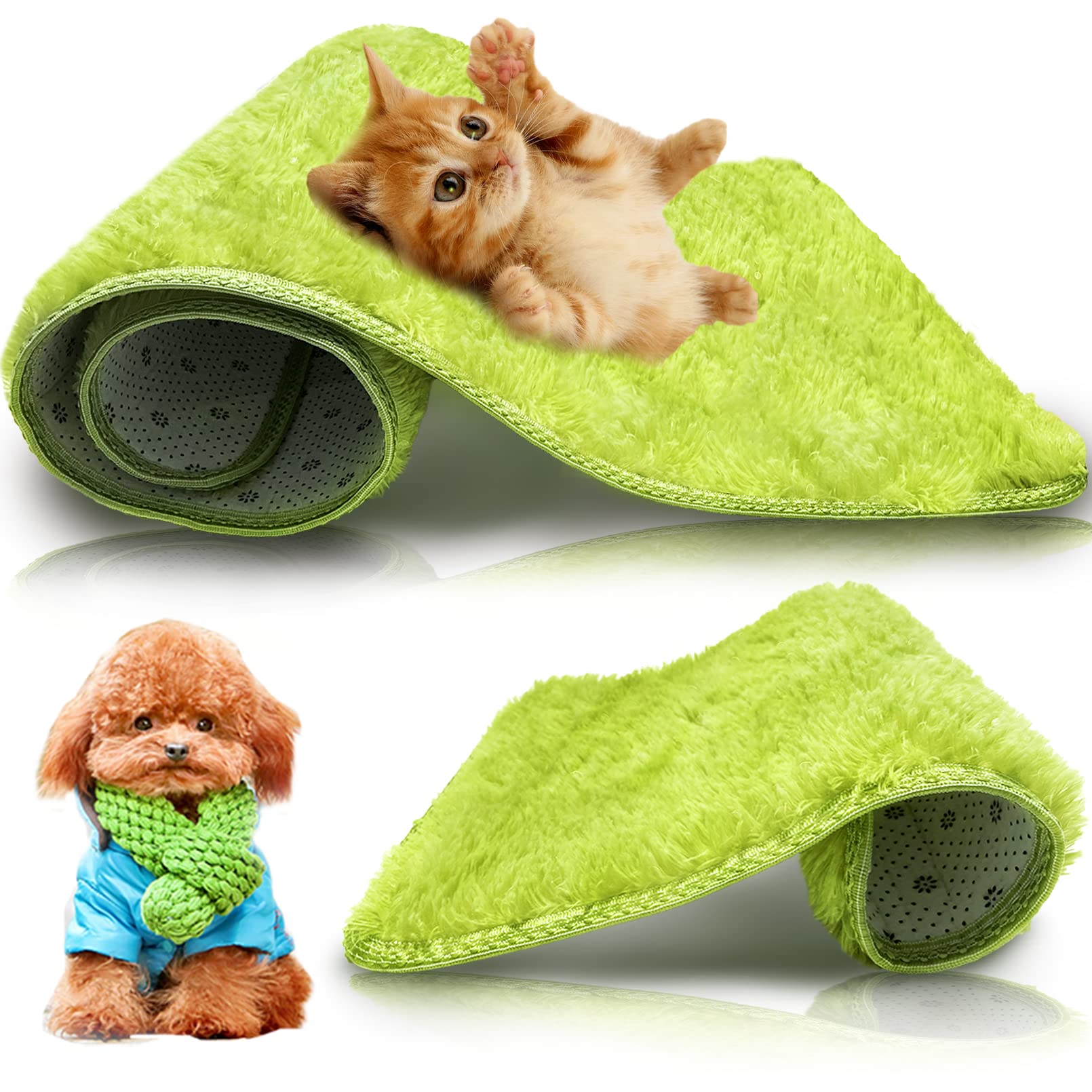 Hamiledyi Plush Pet Bed Mat - Washable Dog & Cat Kennel Pad for Sleeping, Travel