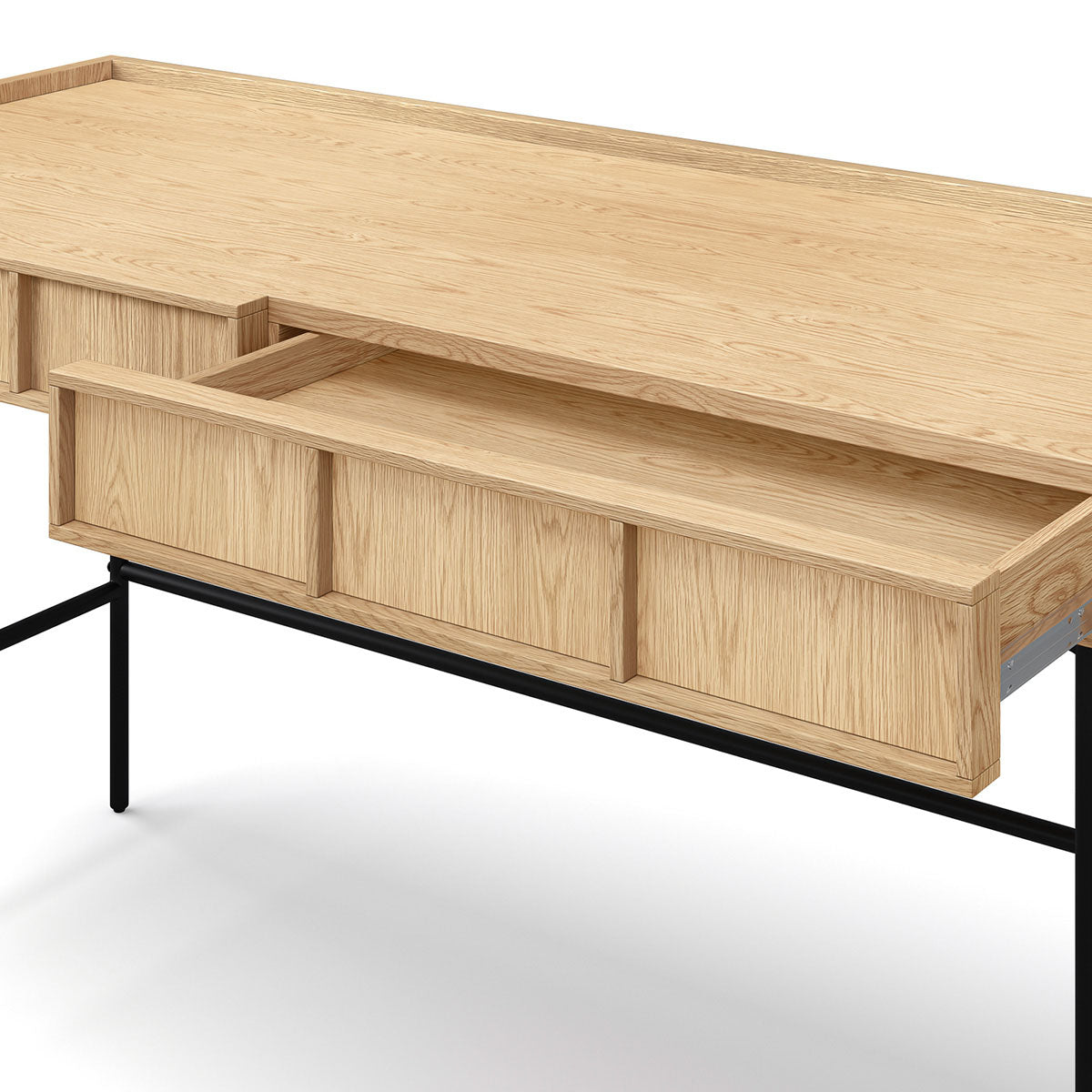 Isla 2 Drawer Writing Desk - Modern Home Office Furniture for Small Spaces, Study & Work from Home (White Finish)